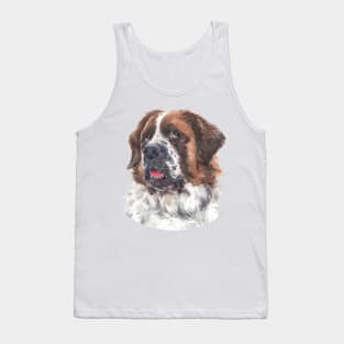 Saint Bernard Watercolor Art Tank Top